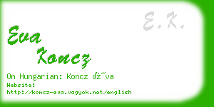 eva koncz business card